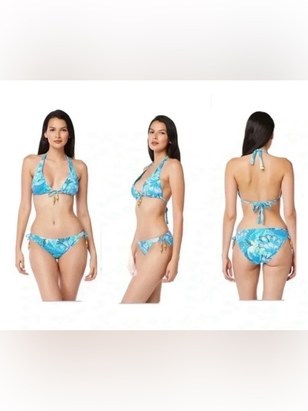 Bleu Rod Beattie Talk Sliding Triangle Bikini Top and Bikini Bottom